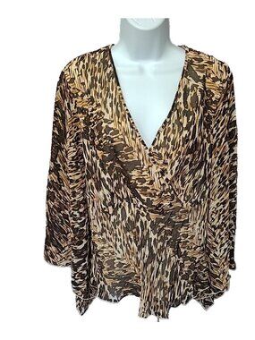 Womens Y2K Babydoll Fairy Top Size XL‎  Whimiscal Flare Kimono Sleeve Animal
